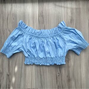 Light Blue Off-Shoulder